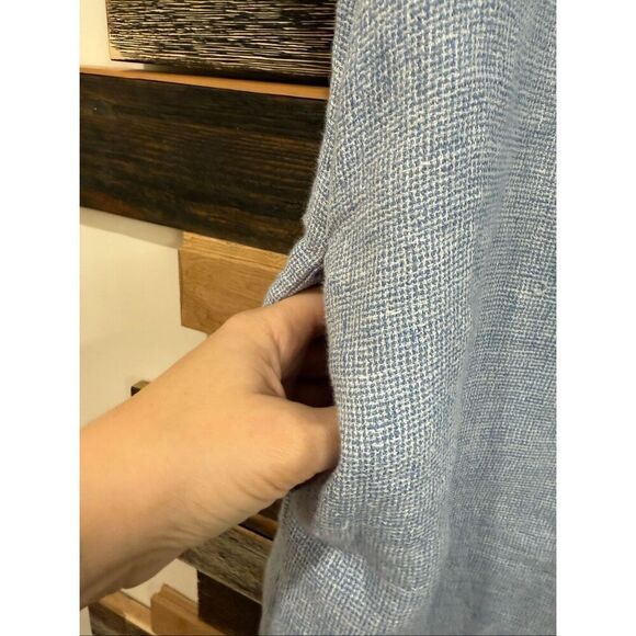 Faherty linen blue dress pockets size Large - Picture 4 of 8
